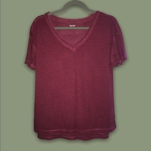 Red V-Neck Top